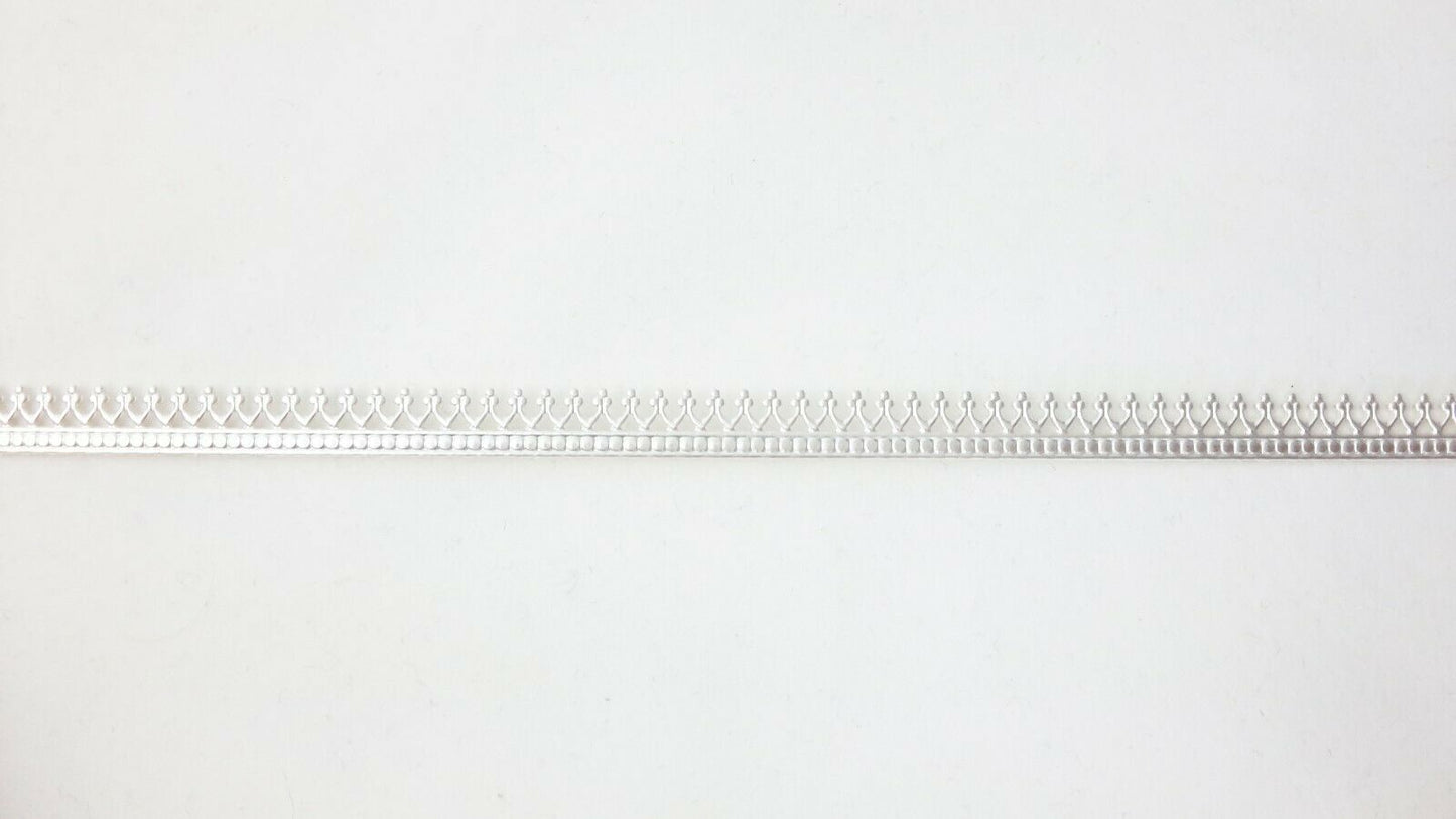 925 Sterling Silver Gallery "Crown" Wire, Hard, Decorative Design, Bezel Strip