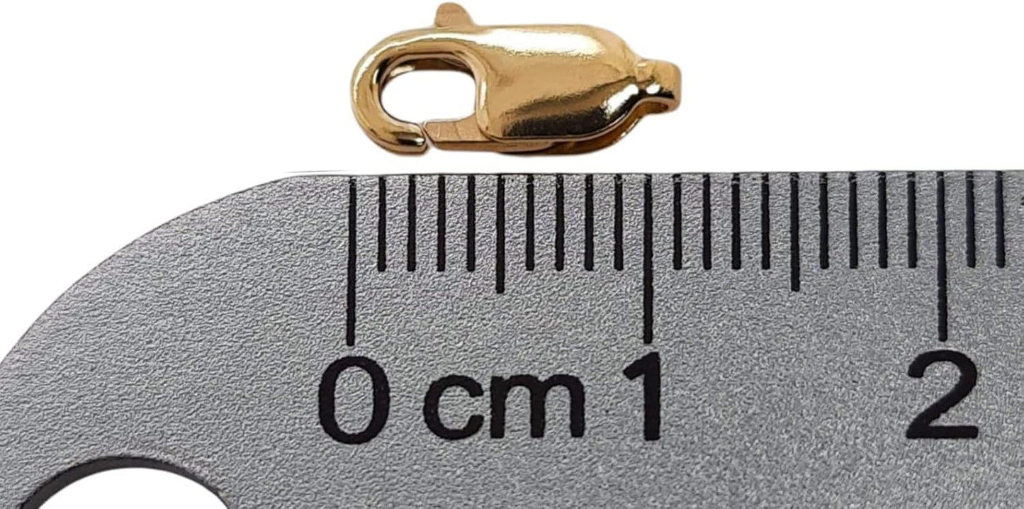 14K Solid Yellow Gold Oval Lobster Clasp Made in Italy