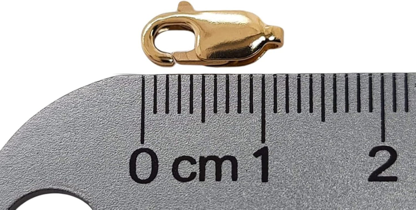14K Solid Yellow Gold Oval Lobster Clasp Made in Italy