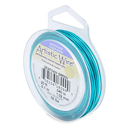 Artistic Wire, 18 Gauge / 1.0 mm Silver Plated Tarnish Resistant Colored Copper