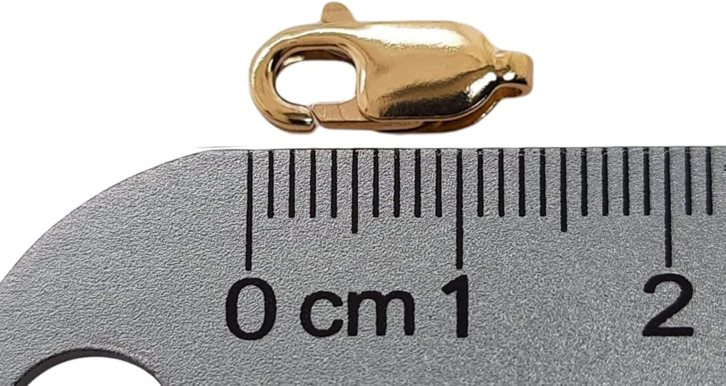 14K Solid Yellow Gold Oval Lobster Clasp Made in Italy