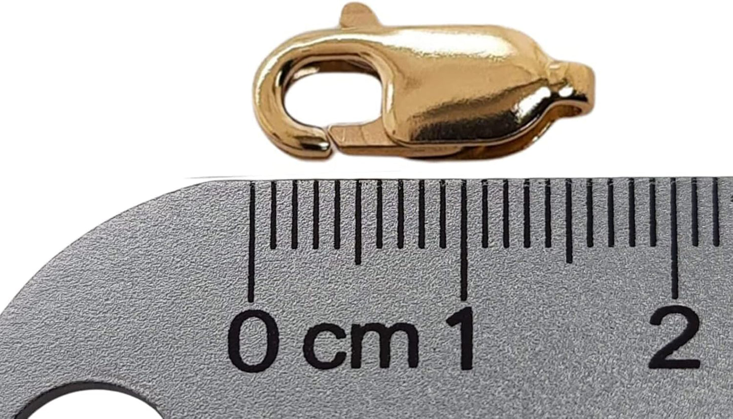14K Solid Yellow Gold Oval Lobster Clasp Made in Italy