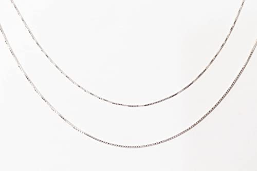 925 Sterling Silver 1.2mm Box Chain Necklace Made in ITALY