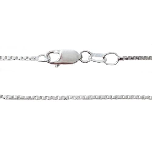 925 Sterling Silver Very Thin 0.7mm Box Chain Necklace Made in ITALY