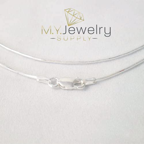 925 Sterling Silver 1.0mm Eight-Sided Seamed Snake Chain Necklace Made in ITALY