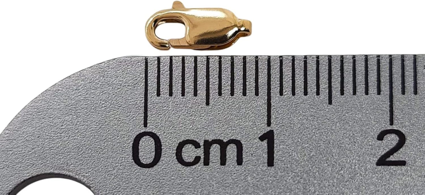 14K Solid Yellow Gold Oval Lobster Clasp Made in Italy