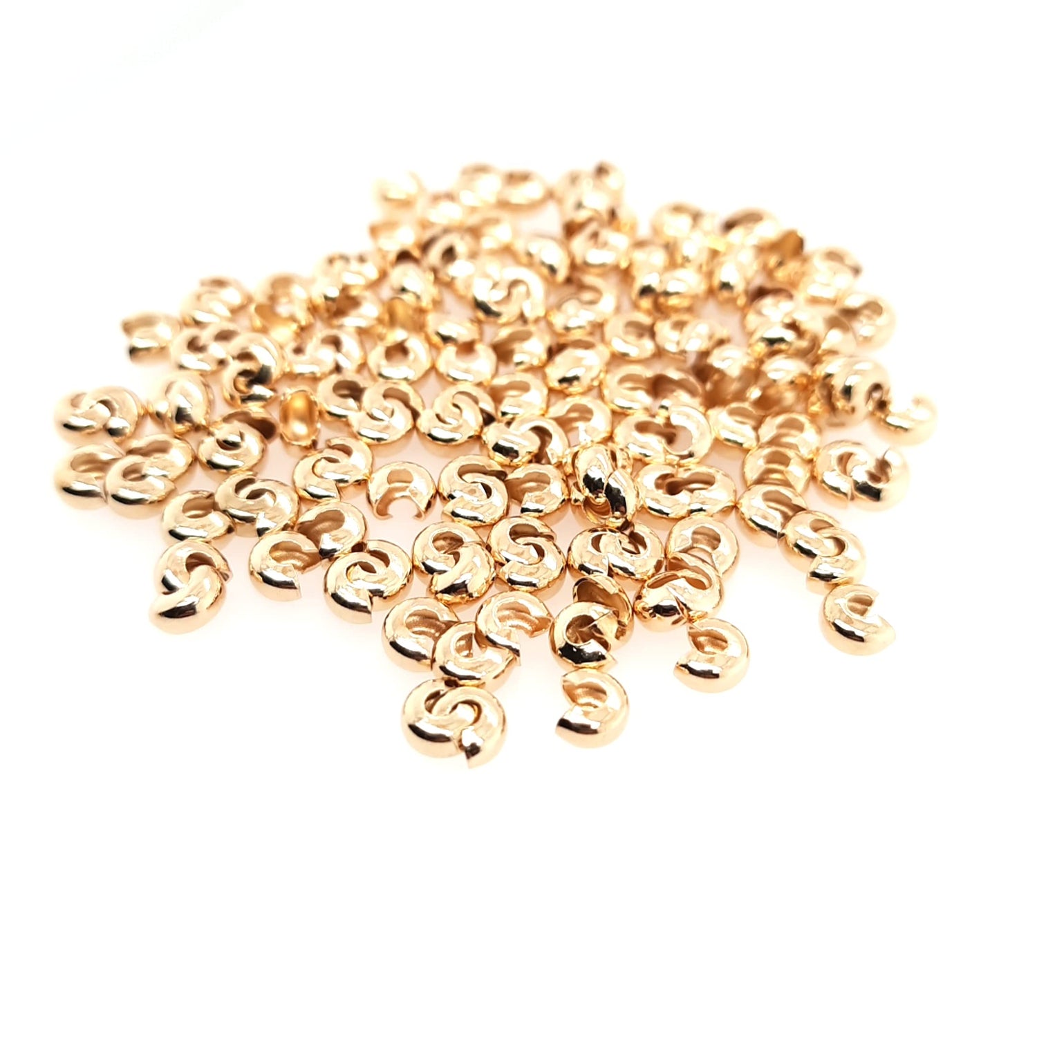 Gold-Plated Brass Tube Crimp & Crimp Bead