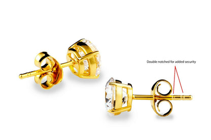 Swarovski Zirconia Stud Earrings set in 18K Yellow Gold Plated Sterling Silver