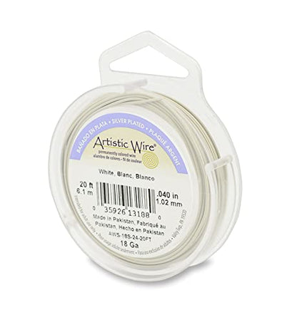 Artistic Wire, 18 Gauge / 1.0 mm Silver Plated Tarnish Resistant Colored Copper