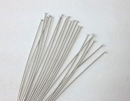 925 Sterling Silver Head Pins 24 Gauge 2 Inches (20 Pins)