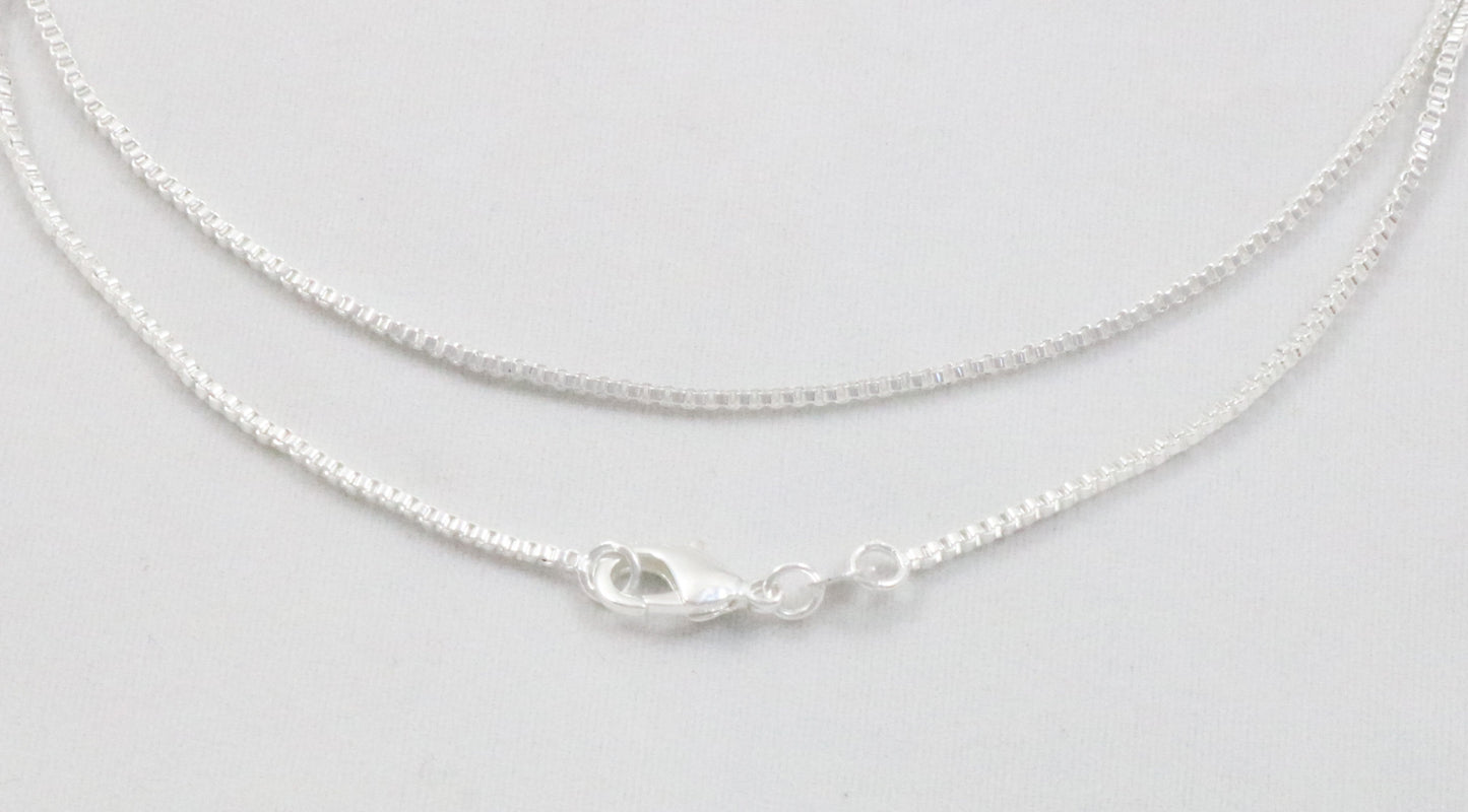 925 Sterling Silver Plated Necklace Box Chain 1.0mm 16 18 20 22 24 30 36 Inches