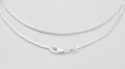 925 Sterling Silver Plated Necklace Box Chain 1.0mm 16 18 20 22 24 30 36 Inches