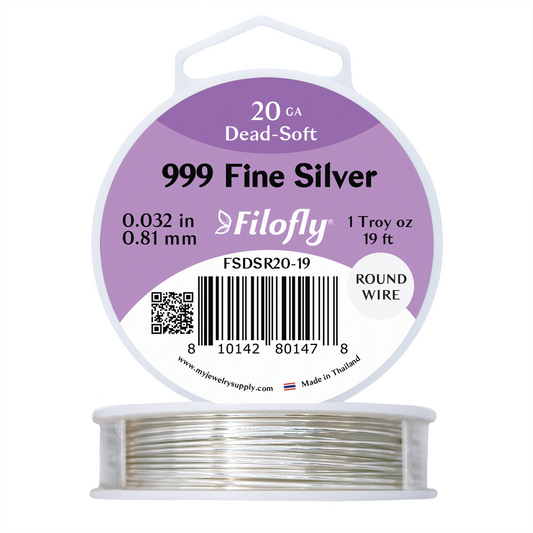 Filofly, 999 Fine Silver, Dead Soft, Round Wire