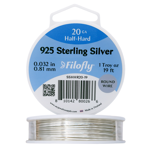 Filofly, 925 Sterling Silver, Half Hard, Round Wire