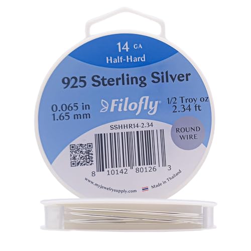 Filofly, 925 Sterling Silver, Half Hard, Round Wire