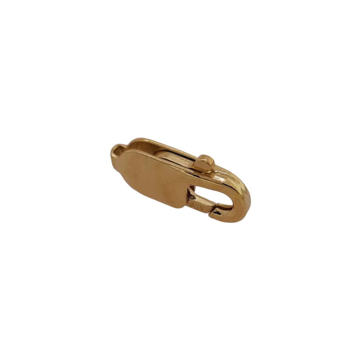 14K Solid Yellow Gold Oval Lobster Clasp Made in Italy