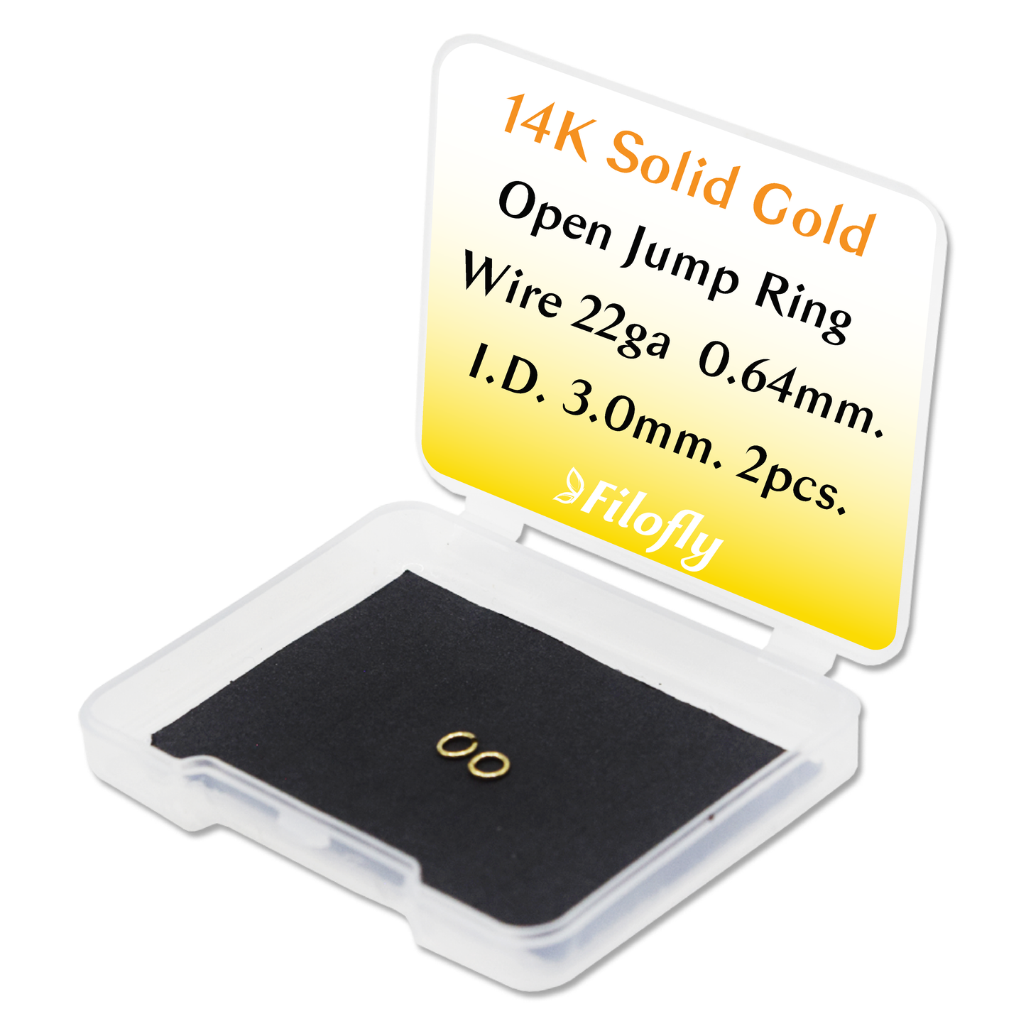Solid 14K Yellow Gold Open Jump Rings 22 Gauge 2 pcs by Filofly