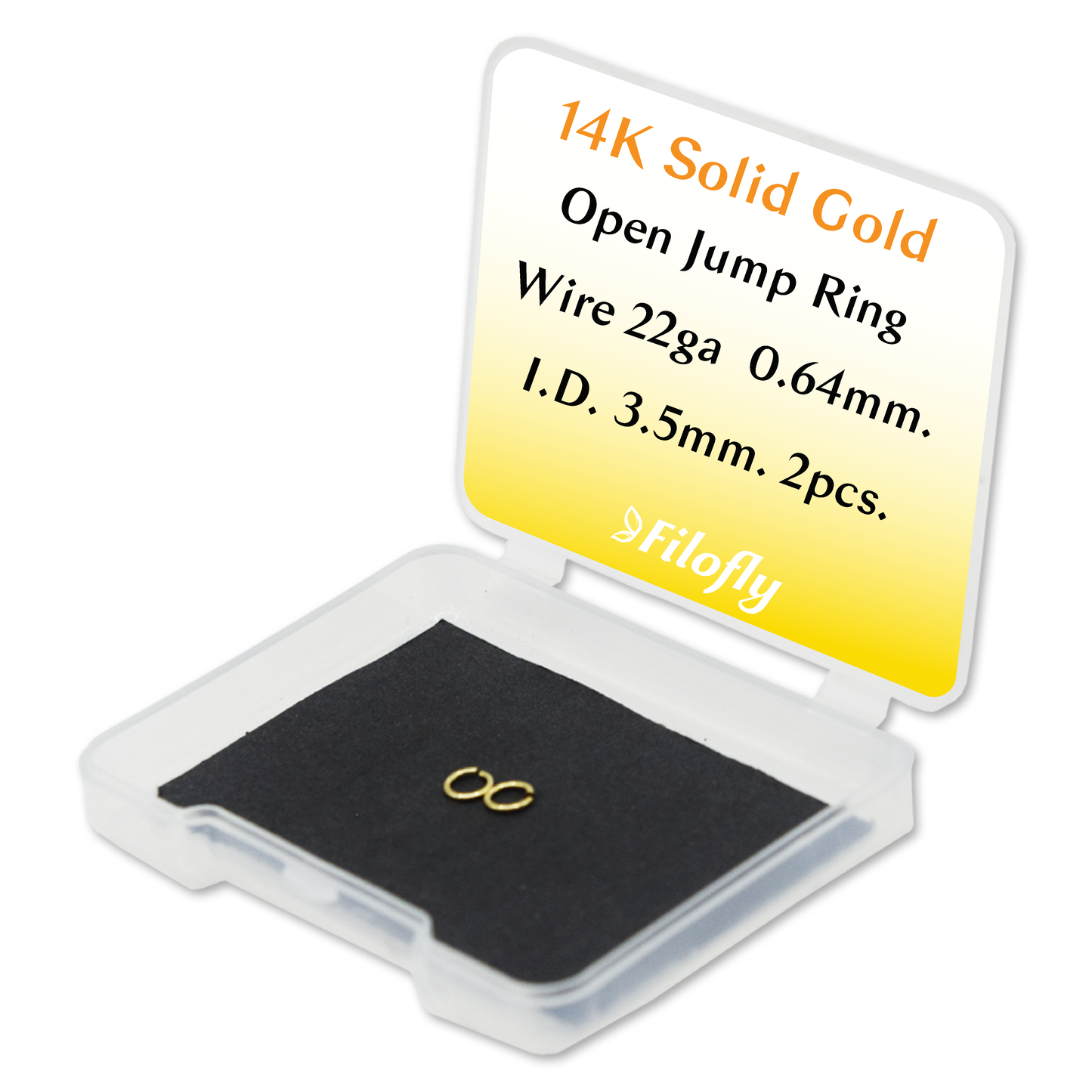 Solid 14K Yellow Gold Open Jump Rings 22 Gauge 2 pcs by Filofly
