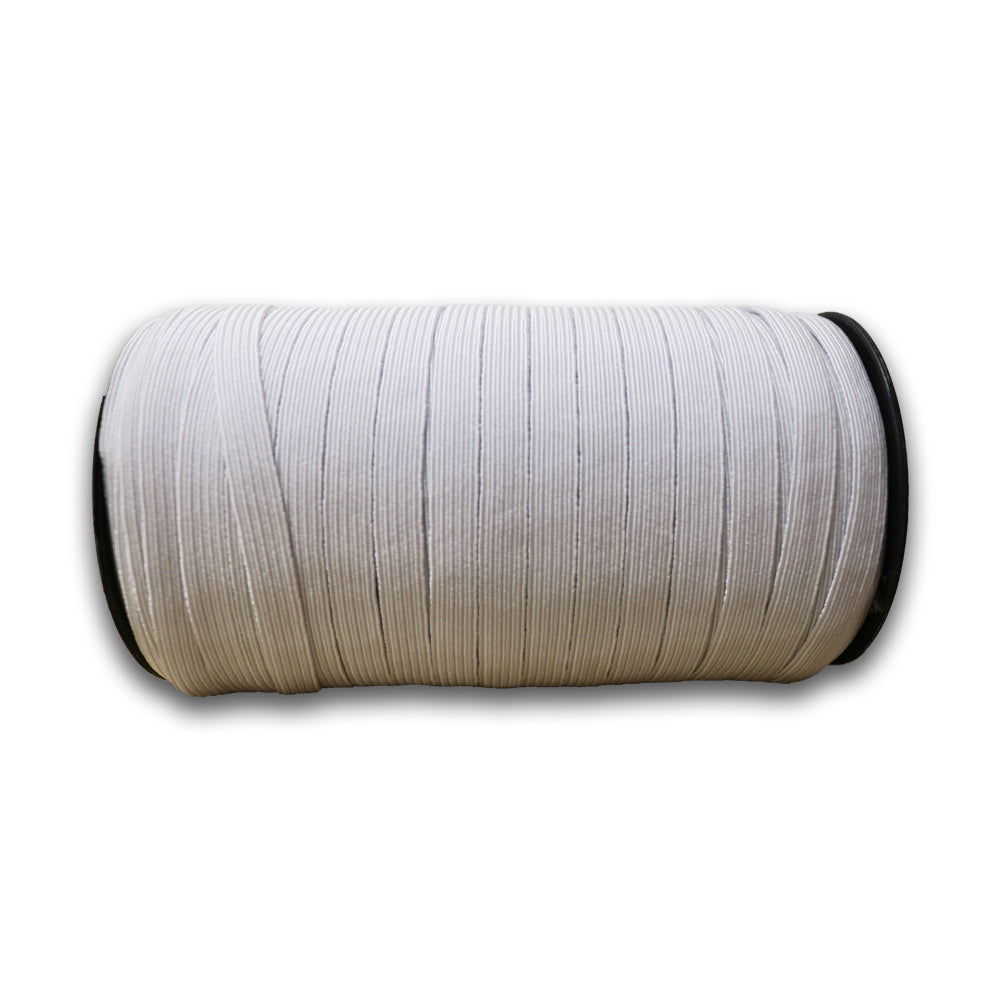 100 Yards Elastic Flat Band For Mask Making White Width 1/3 Inches (8 mm)