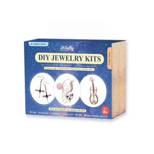 Filofly DIY Jewelry Making Kit 003 Free Soul with Materials and Instructions to Make Butterfly, Cross, and Guitar Wire Wrapping Wire Weaving Gift
