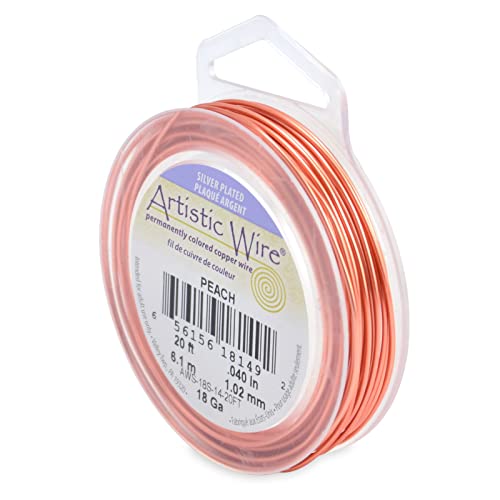 Artistic Wire, 18 Gauge / 1.0 mm Silver Plated Tarnish Resistant Colored Copper