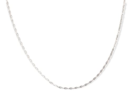 925 Sterling Silver 1.1mm Flat Oval Cable Chain Necklace