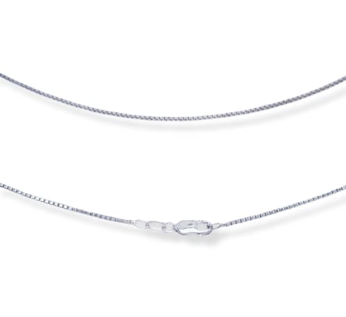 925 Sterling Silver Very Thin 0.7mm Box Chain Necklace Made in ITALY