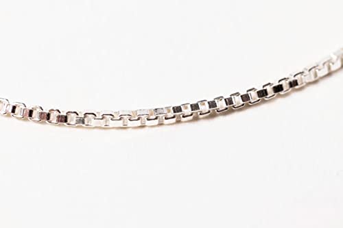 925 Sterling Silver 1.2mm Box Chain Necklace Made in ITALY