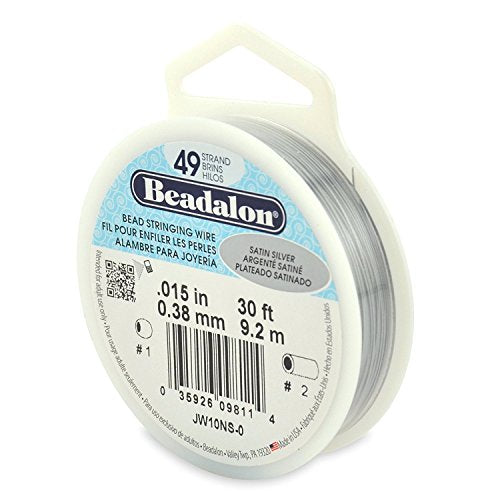 Beadalon Bead Wire 49 Strand .015" Satin Silver30'