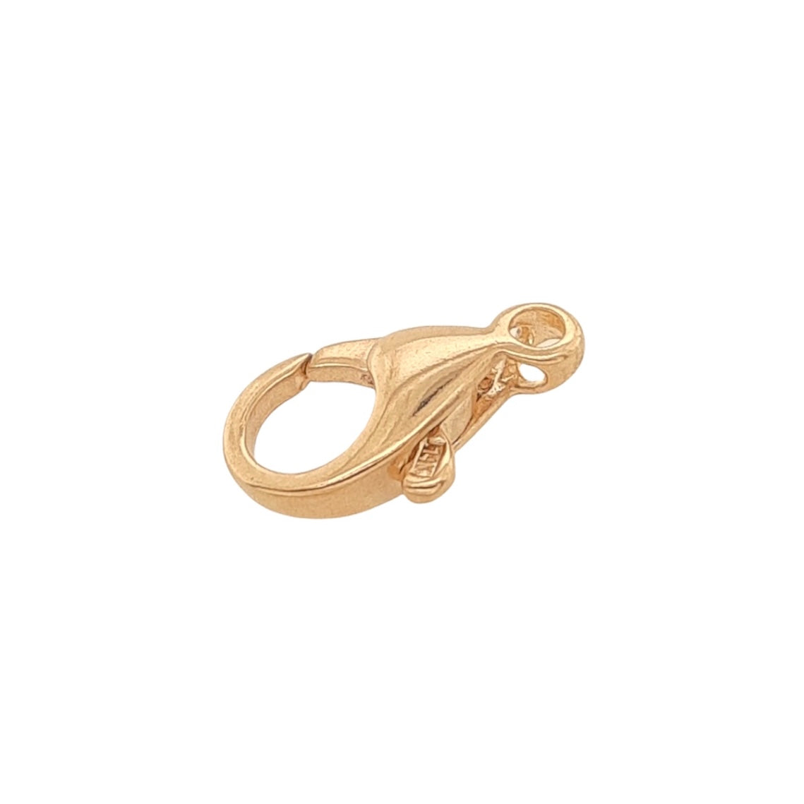 14K Solid Yellow Gold Teardrop Lobster Clasp with Ring