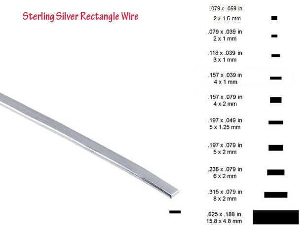 925 Sterling Silver Rectangle Wire, Dead Soft