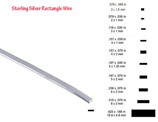 925 Sterling Silver Rectangle Wire, Dead Soft