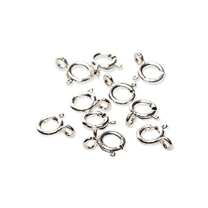 10pcs 925 Sterling Silver, Spring Ring Clasp, Closed Ring Made in Italy