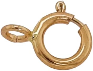 14K Solid Yellow Gold Spring Ring Clasp Open Ring Made in Italy