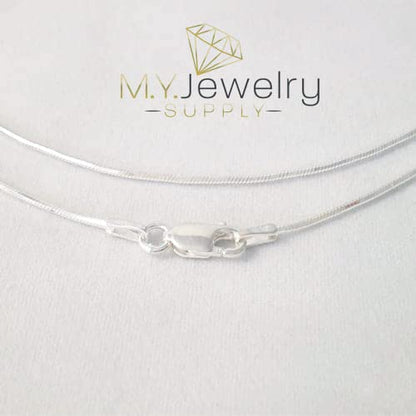 925 Sterling Silver 1.0mm Eight-Sided Seamed Snake Chain Necklace Made in ITALY