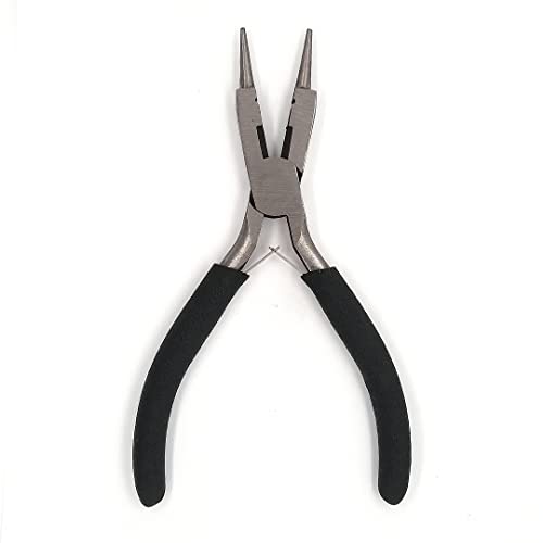 3-in-1 Round Nose Pliers with Cutter and Crimping Carbon Steel Double Leaf Spring