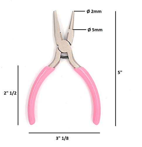 Concave and Round Nose Pliers with Cutter Carbon Steel Spring Loaded by CRAFT WIRE