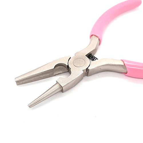 Concave and Round Nose Pliers with Cutter Carbon Steel Spring Loaded by CRAFT WIRE