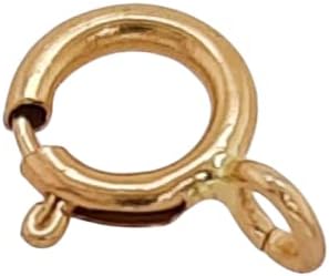 14K Solid Yellow Gold Spring Ring Clasp Open Ring Made in Italy