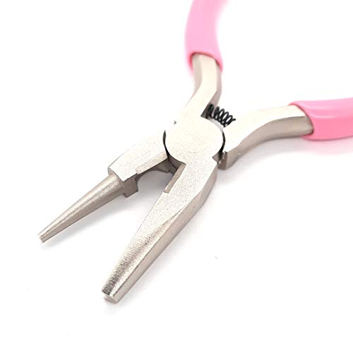 Concave and Round Nose Pliers with Cutter Carbon Steel Spring Loaded by CRAFT WIRE