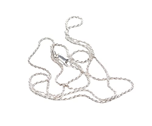 925 Sterling Silver 1.2mm Diamond-Cut French Rope Chain Necklace Made in ITALY