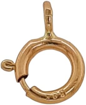 14K Solid Yellow Gold Spring Ring Clasp Open Ring Made in Italy