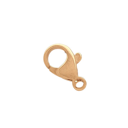 14K Solid Yellow Gold Teardrop Lobster Clasp with Ring