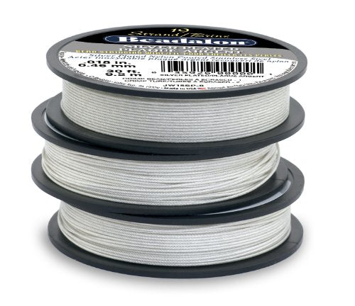 Beadalon 19-Strand Bead Stringing Wire, 0.018-Inch, Silver Plated, 100-Feet