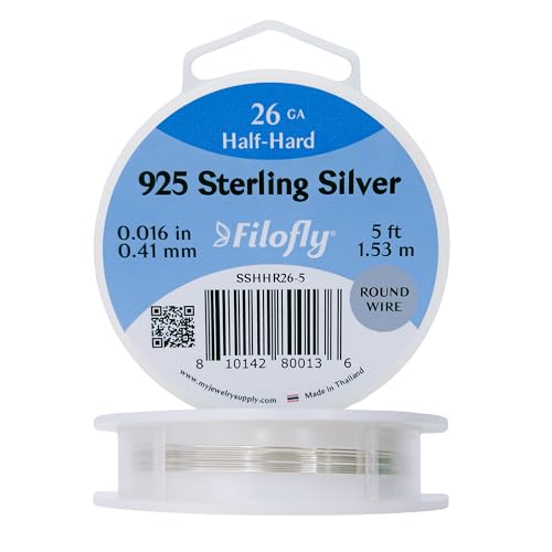 Filofly, 925 Sterling Silver, Half Hard, Round Wire