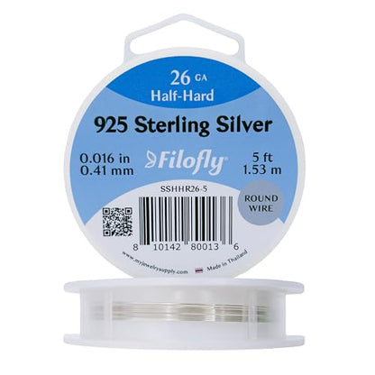 Filofly, 925 Sterling Silver, Half Hard, Round Wire