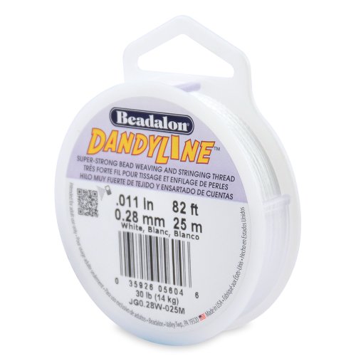 Beadalon Dandyline Stringing Thread .011" (.28mm), 82 ft, White