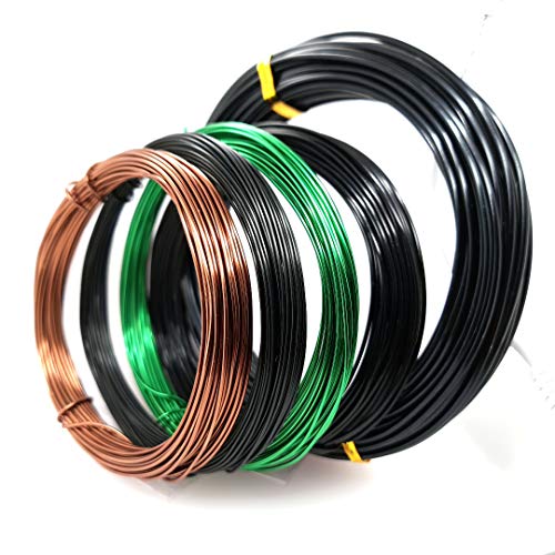 Bonsai Wire for Bonsai Tree Total 164 Feet 5 Rolls 3 Sizes 0.8 mm, 1.0 mm, 1.2 mm and 2.0 mm Aluminum Wire by CRAFT WIRE