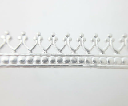 925 Sterling Silver Gallery "Crown" Wire, Hard, Decorative Design, Bezel Strip