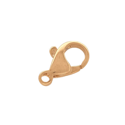 14K Solid Yellow Gold Teardrop Lobster Clasp with Ring